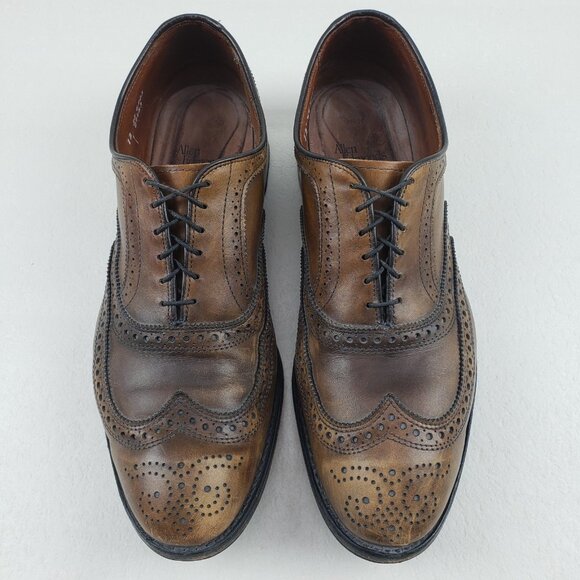 Allen Edmonds McAllister Wingtip Oxford Shoe Mens 12 EEE Brown Leather Dress - Picture 3 of 16
